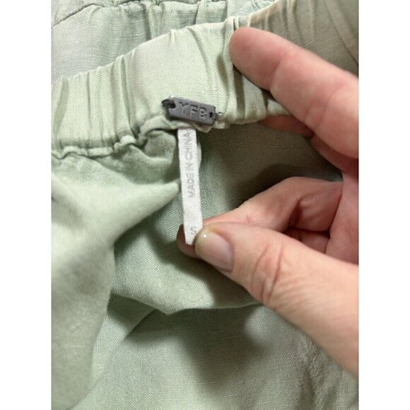 YFB Young Fabulous Broke Kennedy Strapless Jumpsuit Mint Green Small Linen Blend - Picture 2 of 15